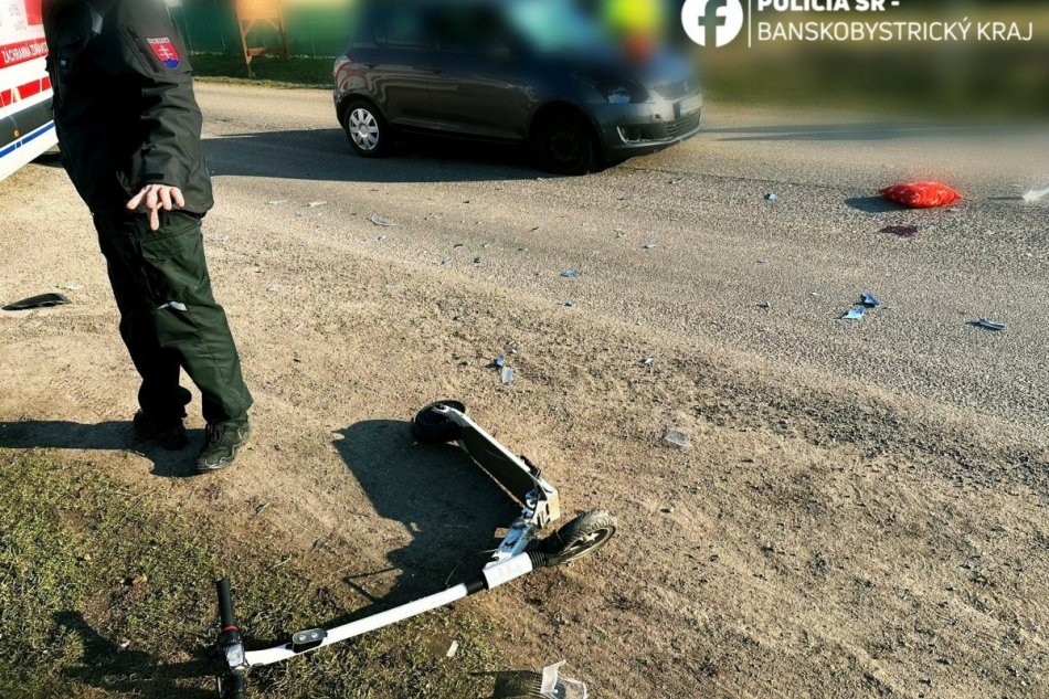 V OBRAZOCH: Kolobežkárku z miesta nehody odviezol vrtuľník