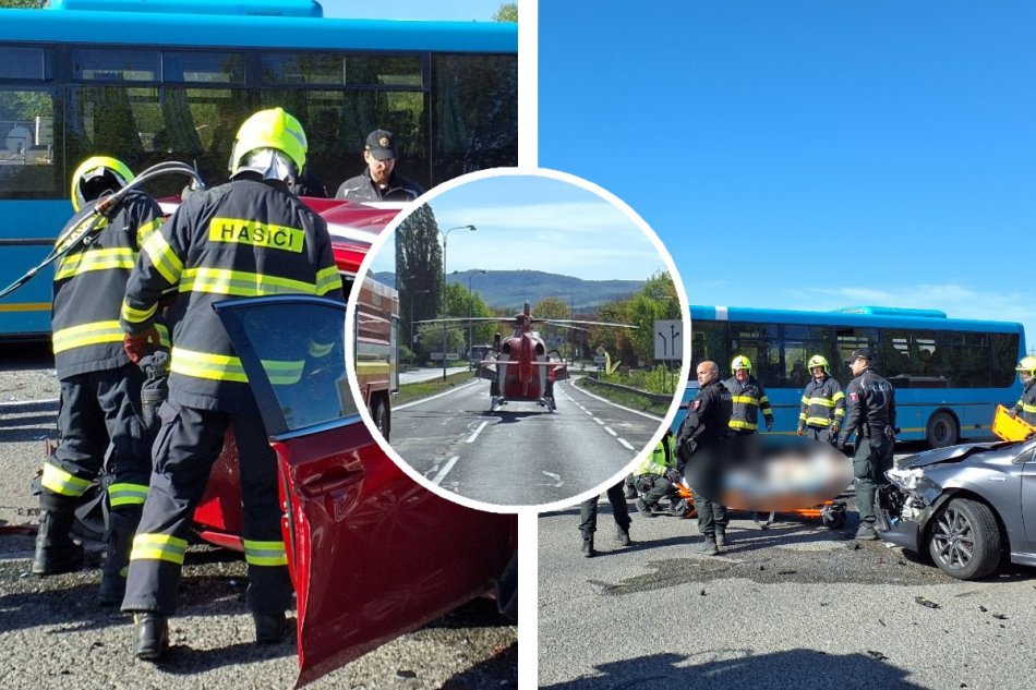 Autobus sa zrazil s osobnými autami