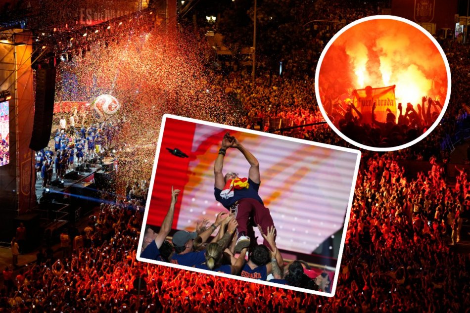 Oslavy titulu majstrov sveta v uliciach Madridu