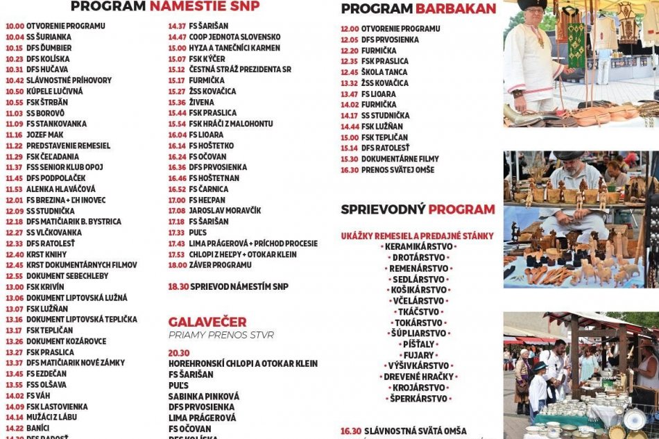 Program Slovenského dňa kroja 2026
