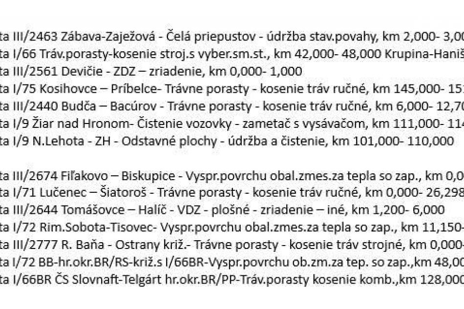 Práce cestárov v Banskobystrickom kraji - 18.8.2026
