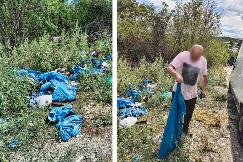Muž vyhadzoval odpad z dodávky do prírody