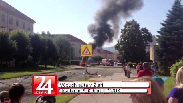 Krátko po výbuchu auta